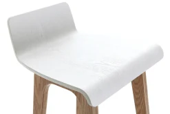 Chaise de bar scandinave bois et blanc H65 cm BALTIK