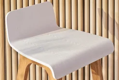 Chaise de bar scandinave bois et blanc H65 cm BALTIK