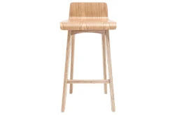 Chaise de bar scandinave bois naturel H65 cm BALTIK