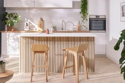 Chaise de bar scandinave bois naturel H65 cm BALTIK