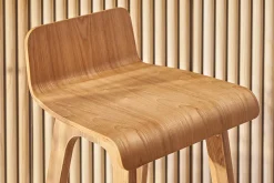 Chaise de bar scandinave bois naturel H65 cm BALTIK