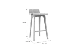 Chaise de bar scandinave bois naturel H65 cm BALTIK