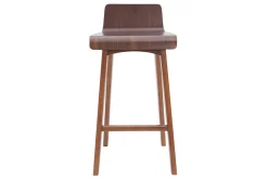 Chaise de bar scandinave bois foncé H65 cm BALTIK