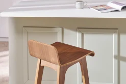 Chaise de bar scandinave bois foncé H65 cm BALTIK
