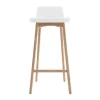 Chaise de bar scandinave 75 cm bois et blanc BALTIK