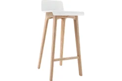 Chaise de bar scandinave 75 cm bois et blanc BALTIK