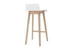 Chaise de bar scandinave 75 cm bois et blanc BALTIK