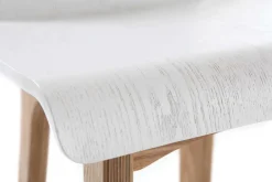 Chaise de bar scandinave 75 cm bois et blanc BALTIK
