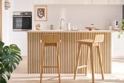 Chaise de bar scandinave en bois clair H75 cm BALTIK