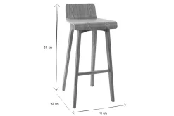 Chaise de bar scandinave en bois clair H75 cm BALTIK