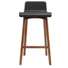 Chaise de bar scandinave noir et bois foncé H65 cm BALTIK