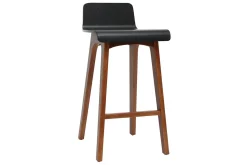 Chaise de bar scandinave noir et bois foncé H65 cm BALTIK