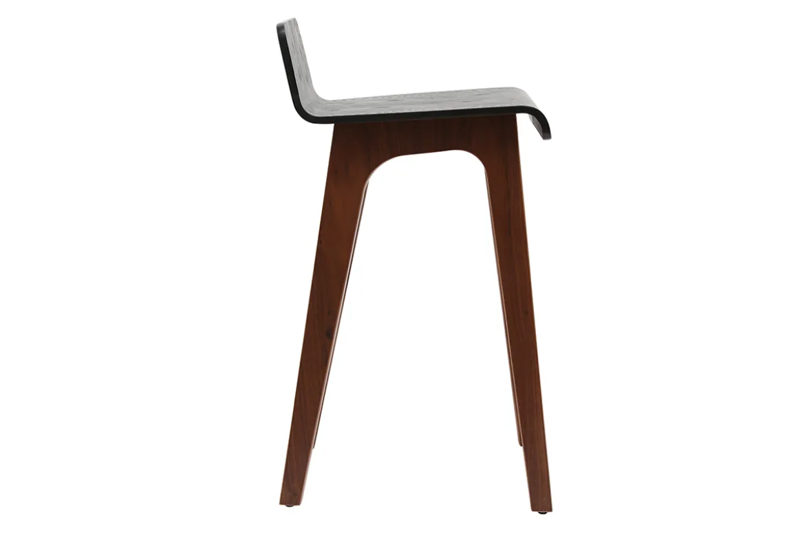 Chaise de bar scandinave noir et bois foncé H65 cm BALTIK