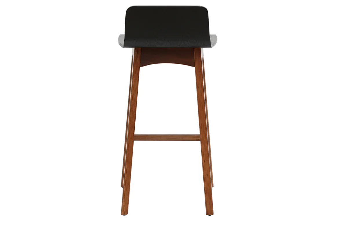 Chaise de bar scandinave noir et bois foncé H65 cm BALTIK
