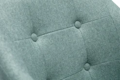 Chaise de bureau capitonnée à roulettes en tissu effet velours texturé vert de gris et métal chromé BALTIK