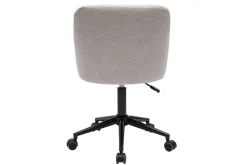 Chaise de bureau capitonnée à roulettes en tissu effet velours texturé beige et métal noir BALTIK