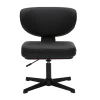 Chaise de bureau noire et bois foncé noyer HANZ