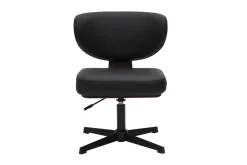 Chaise de bureau noire et bois foncé noyer HANZ