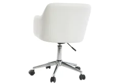 Chaise de bureau à roulettes design blanc et acier chromé BALTIK