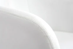 Chaise de bureau à roulettes design blanc et acier chromé BALTIK