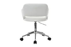 Chaise de bureau à roulettes design blanc et acier chromé JESSY