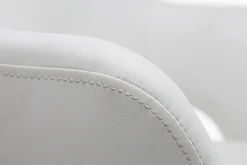 Chaise de bureau à roulettes design blanc et acier chromé JESSY