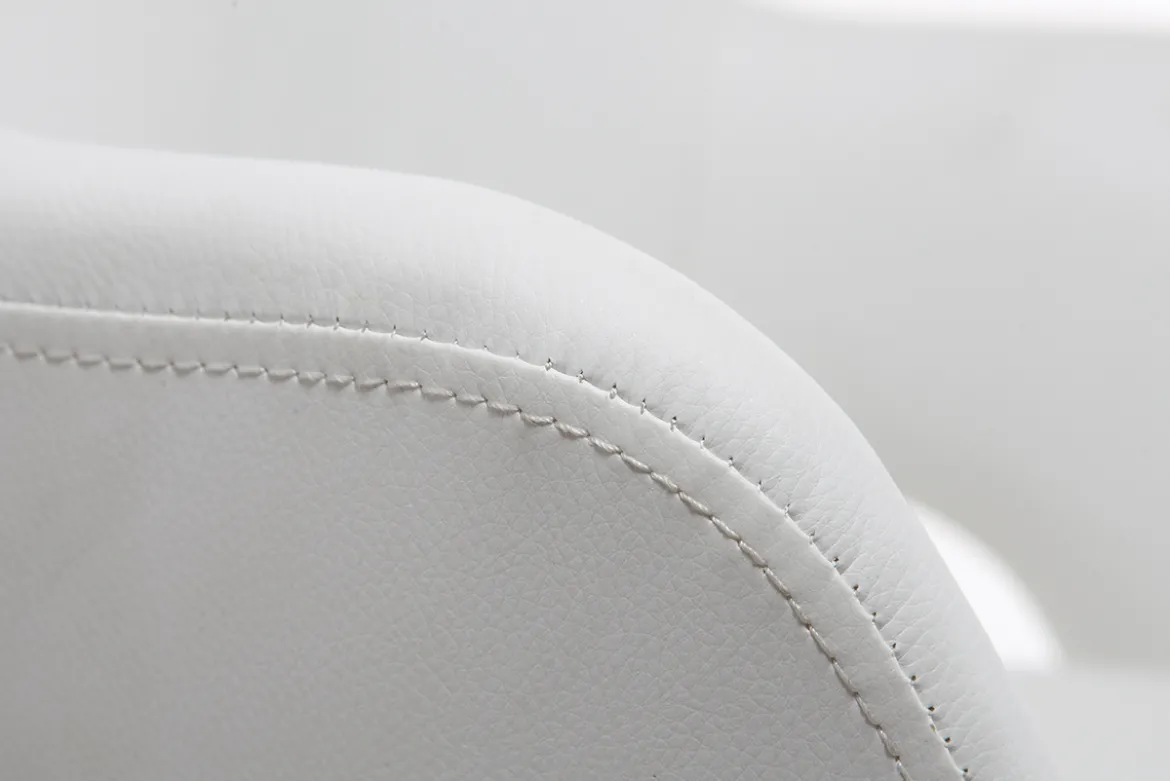 Chaise de bureau à roulettes design blanc et acier chromé JESSY