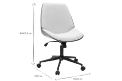 Chaise de bureau à roulettes en bois et tissu effet velours texturé beige DOUGLAS