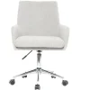 Chaise de bureau à roulettes en tissu gris clair et acier chromé SHANA