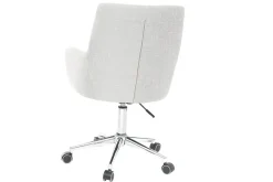 Chaise de bureau à roulettes en tissu gris clair et acier chromé SHANA