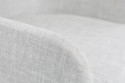 Chaise de bureau à roulettes en tissu gris clair et acier chromé SHANA