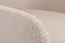 Chaise de bureau à roulettes en tissu beige et acier chromé SHANA