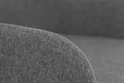 Chaise de bureau à roulettes en tissu gris anthracite et acier chromé SHANA