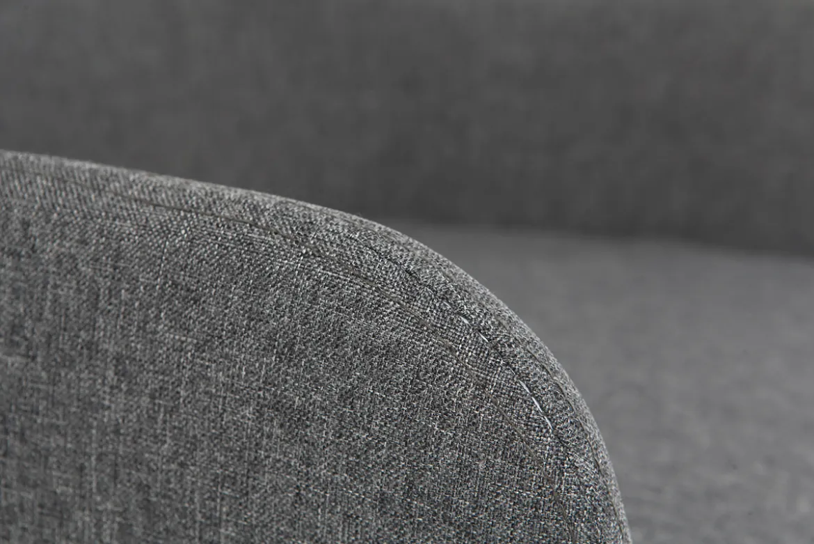 Chaise de bureau à roulettes en tissu gris anthracite et acier chromé SHANA