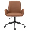 Chaise de bureau à roulettes marron et métal noir ALBAN