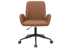 Chaise de bureau à roulettes marron et métal noir ALBAN