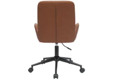 Chaise de bureau à roulettes marron et métal noir ALBAN