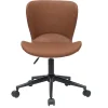Chaise de bureau à roulettes marron et métal noir JOSH