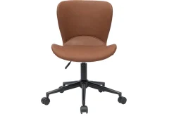Chaise de bureau à roulettes marron et métal noir JOSH