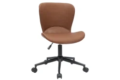 Chaise de bureau à roulettes marron et métal noir JOSH