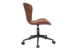 Chaise de bureau à roulettes marron et métal noir JOSH