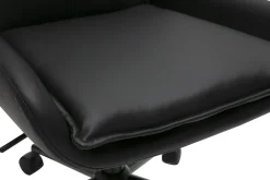 Chaise de bureau à roulettes noire et bois foncé BLAISE