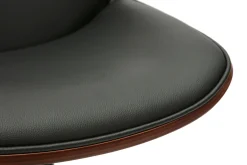 Chaise de bureau à roulettes noire et bois foncé DOUGLAS