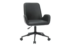 Chaise de bureau à roulettes noire ALBAN