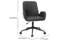 Chaise de bureau à roulettes noire ALBAN