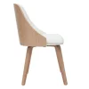 Chaise design blanc et bois clair FLUFFY