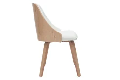 Chaise design blanc et bois clair FLUFFY