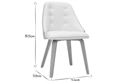 Chaise design blanc et bois clair FLUFFY