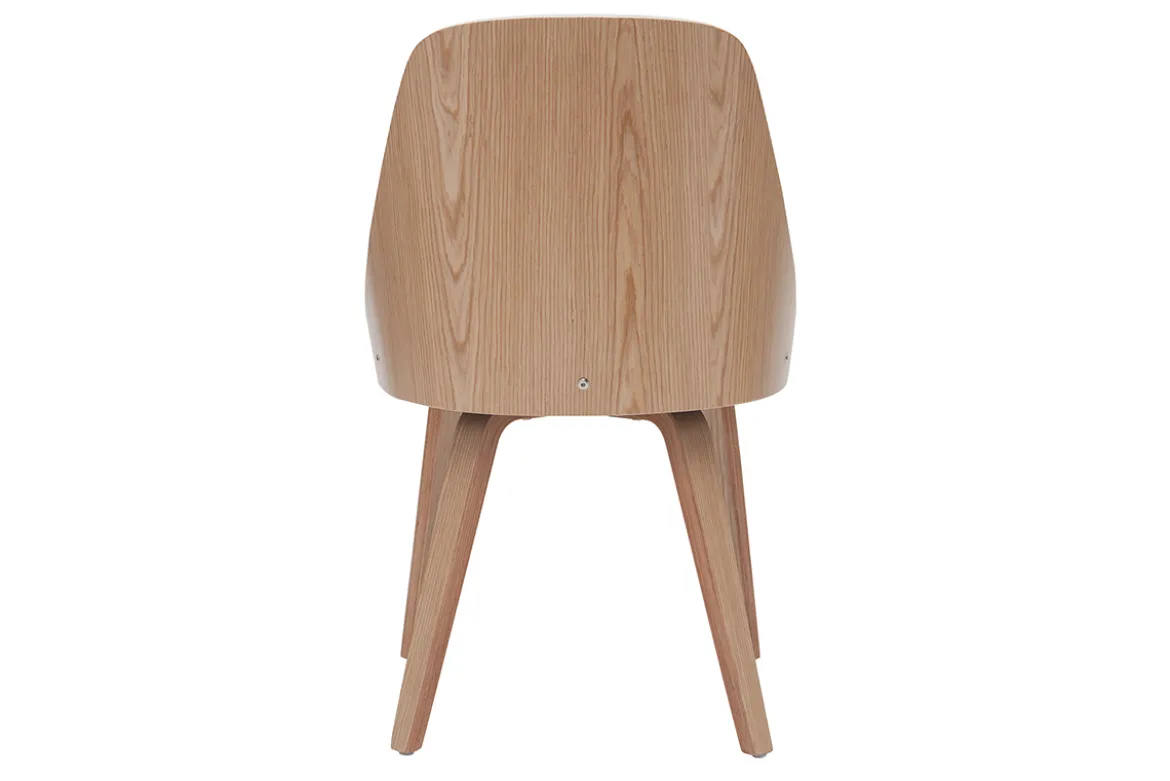 Chaise design blanc et bois clair FLUFFY