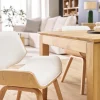 Chaise design blanc et bois clair RUBBENS